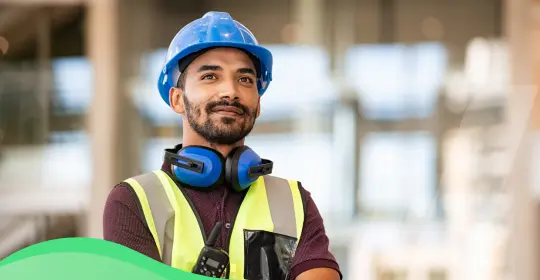 Construction Worker with Hard Hat