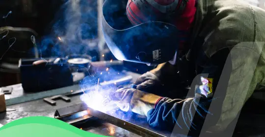 Welder Welding Metal Bars